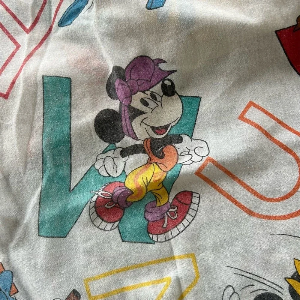 Disney Toddler Sheet Set Mickey & Friends Alphabet Theme Vintage USA Made